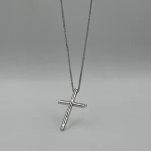 Μίνιμαλ Λευκόχρυσος Σταυρός 18 Καρατίων