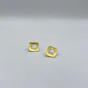 Χειροποίητα Επιχρυσωμένα Καρφωτά Ασημένια Σκουλαρίκια