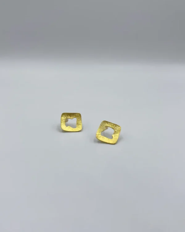 Χειροποίητα Επιχρυσωμένα Καρφωτά Ασημένια Σκουλαρίκια