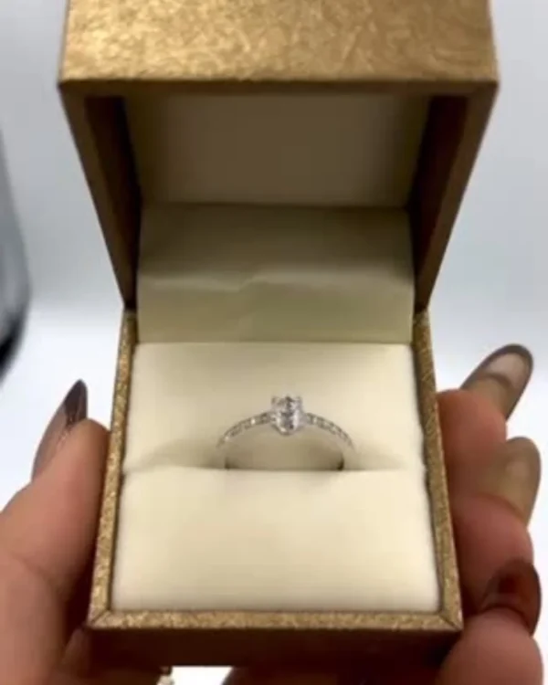 Λευκόχρυσο Μονόπετρο με Μπριγιάν Κ18