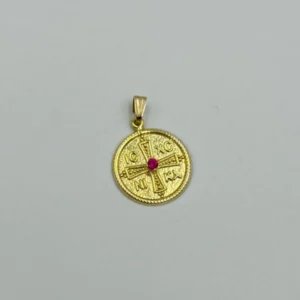 Μενταγιόν Κωνσταντινάτο με Πράσινη Πέτρα