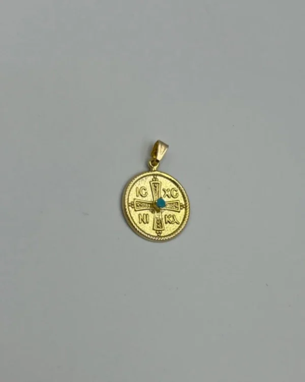 Μενταγιόν Κωνσταντινάτο με Πράσινη Πέτρα