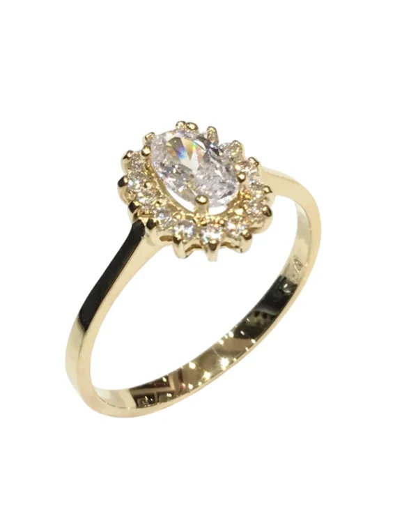 Χρυσό Δαχτυλίδι Ροζέτα με Ζιργκόν