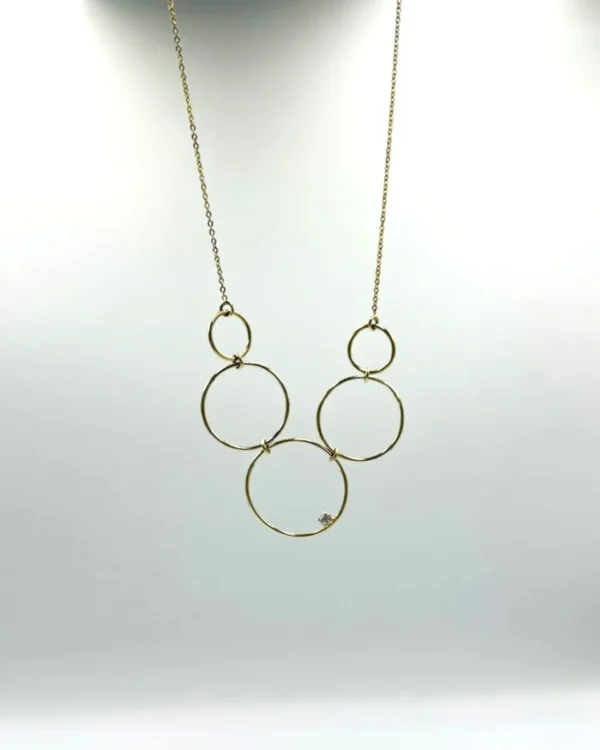 Χρυσό Κολιέ με 5 Κρίκους