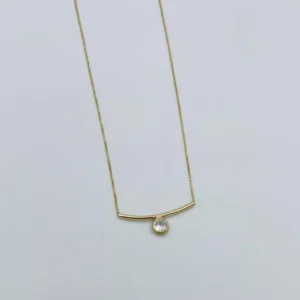 Χρυσό Μίνιμαλ Μονόπετρο Λαιμού