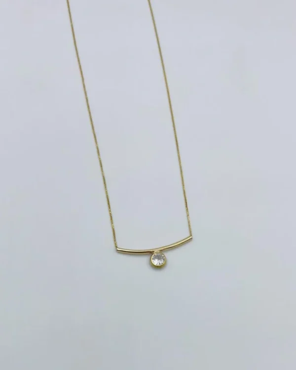 Χρυσό Μίνιμαλ Μονόπετρο Λαιμού