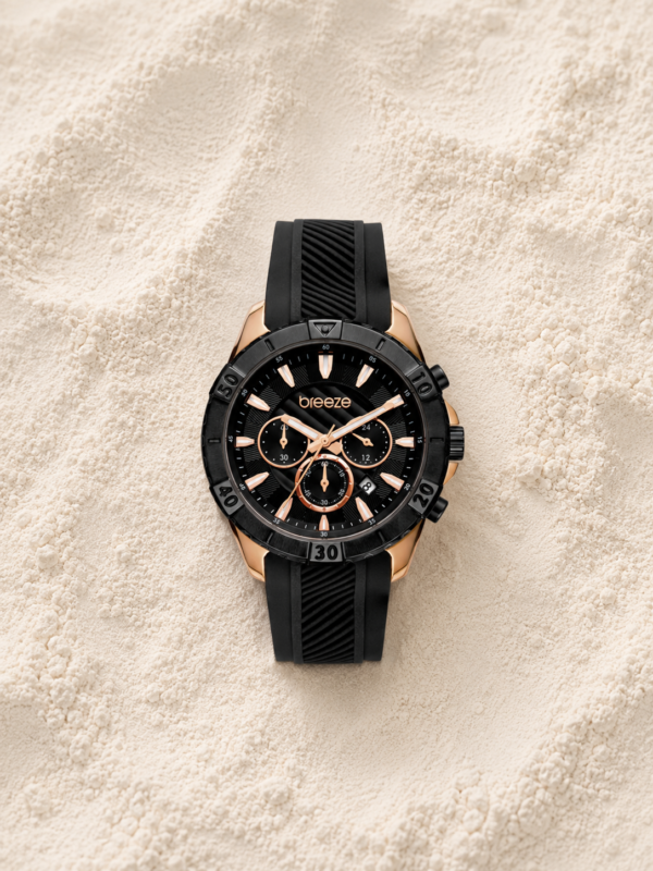 Γυναικείο Ρολόι Breeze Sugarcoat Black Rubber Strap