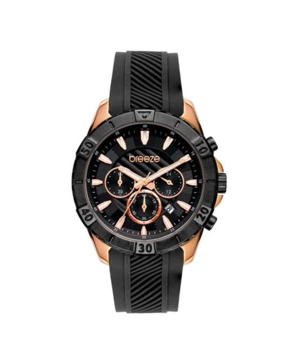 Γυναικείο Ρολόι Breeze Sugarcoat Black Rubber Strap