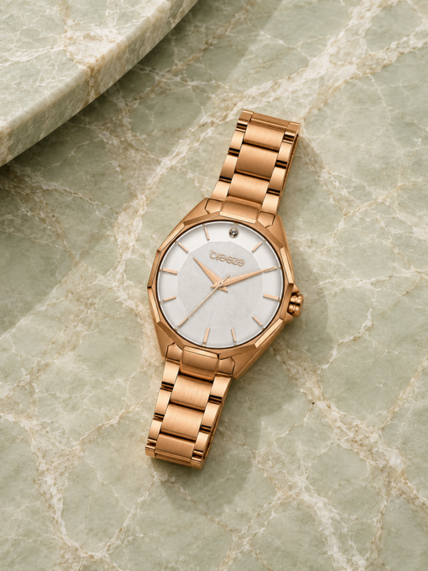 Γυναικείο Ρολόι Breeze Hermosa Crystals Rose Gold 212151